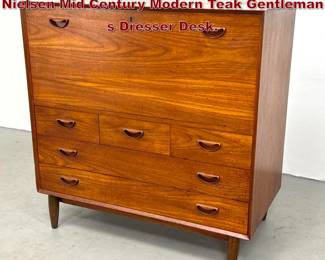 Lot 224 Peter Hvidt and Orla MolgaardNielsen Mid Century Modern Teak Gentleman s Dresser Desk. 