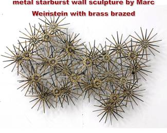 Lot 438 Large Marcreates Brutalist mixed metal starburst wall sculpture by Marc Weinstein with brass brazed 