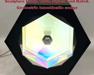 Lot 372 Ed Duin Crystal3 Kinetic Light Sculpture Lamp. 1988. Signed and Dated. Geometric lumokinetic sculpt