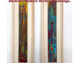 Lot 1231 Pair Dennis Sakelson Mixed Media Abstract Modern Vertical Paintings. 