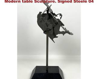 Lot 1044 ERIC H STEELE Abstract Brutalist Modern table Sculpture. Signed Steele 04 