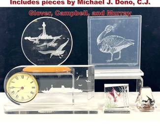 Lot 1247 5pc Lot of Signed Acrylic Art. Includes pieces by Michael J. Dono, C.J. Glover, Campbell, and Murray