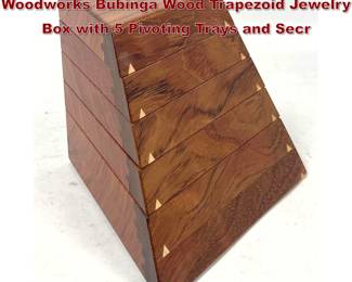 Lot 1054 Eugene Watson for Watson Woodworks Bubinga Wood Trapezoid Jewelry Box with 5 Pivoting Trays and Secr