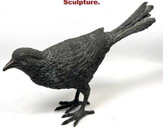 Lot 1109 Life size Naturalistic Bronze Crow Sculpture. 