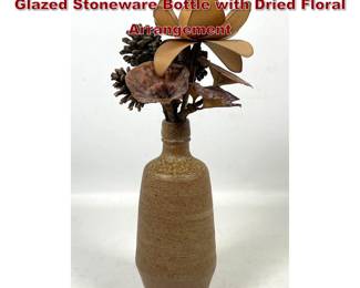 Lot 1014 Campos Filhos Aveiro Portugal Salt Glazed Stoneware Bottle with Dried Floral Arrangement