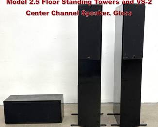 Lot 1163 3pc NHT Speaker Set including Model 2.5 Floor Standing Towers and VS2 Center Channel Speaker. Gloss