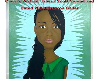 Lot 1191 Cisco Tucker Kolkmeier Acrylic on Canvas Portrait Jalissa Scott Signed and Dated 2008 Houston Galler