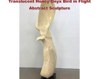 Lot 745 Leonardo Nierman Monumental Translucent Honey Onyx Bird in Flight Abstract Sculpture