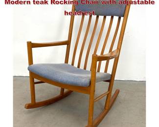 Lot 882 Hans Wegner for Tarm Stole Danish Modern teak Rocking Chair with adjustable headrest 