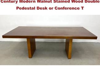 Lot 892 Dunbar Contract Division MidCentury Modern Walnut Stained Wood Double Pedestal Desk or Conference T