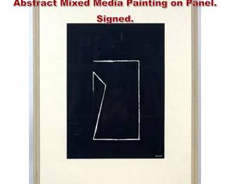 Lot 1089 Signed Marmont Minimalist Abstract Mixed Media Painting on Panel. Signed.