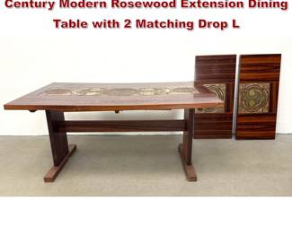 Lot 727 Gangso Mobler style Danish MidCentury Modern Rosewood Extension Dining Table with 2 Matching Drop L