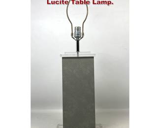 Lot 811 Springer style Faux Snakeskin and Lucite Table Lamp. 
