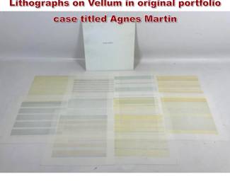 Lot 939 Set of 10 Agnes Martin Color Lithographs on Vellum in original portfolio case titled Agnes Martin