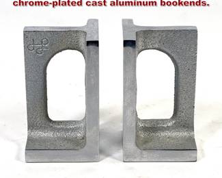 Lot 1047 Pair of Bill Curry for Design Line chromeplated cast aluminum bookends.
