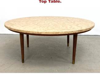 Lot 708 Mid Century Modern Round Marble Top Table. 