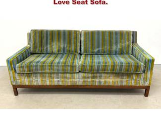 Lot 942 MidCentury Selig Style Teak Framed Love Seat Sofa. 