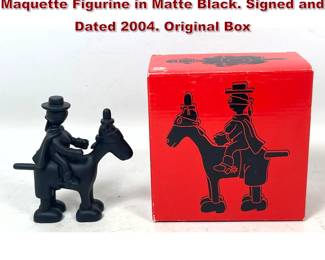 Lot 1160 Tom Otterness Horse and Rider Maquette Figurine in Matte Black. Signed and Dated 2004. Original Box 