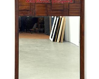 Lot 920 MidCentury Modern Brutalist Wood Wall Mirror. Unsigned.