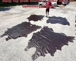 Lot 748 4pc Large Espresso Brown and Black Top Grain Cowhide Leather Hides for Upholstery or Rugs