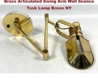 Lot 797 Nessen Lamps Model 6150 Polished Brass Articulated Swing Arm Wall Sconce Task Lamp Bronx NY