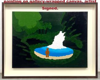 Lot 1227 Largescale contemporary oil painting on gallerywrapped canvas. artist Signed. 