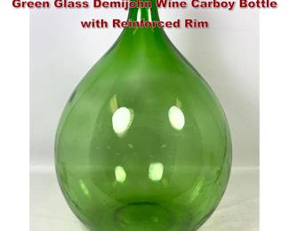 Lot 1059 Large Vintage Italian Style Emerald Green Glass Demijohn Wine Carboy Bottle with Reinforced Rim