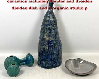 Lot 1257 3pc lot Mid Century Modern ceramics including Dumler and Breiden divided dish and 2 organic studio p