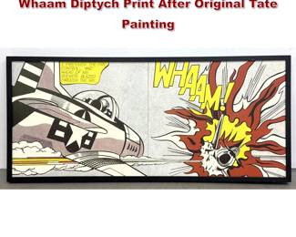 Lot 1211 Large Framed Roy Lichtenstein Whaam Diptych Print After Original Tate Painting