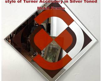 Lot 726 Geometric Graphic Wall Mirror in the style of Turner Accessory in Silver Toned Metal Frame
