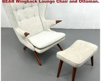 Lot 700 SVEND SKIPPER Model 91 PAPA BEAR Wingback Lounge Chair and Ottoman.