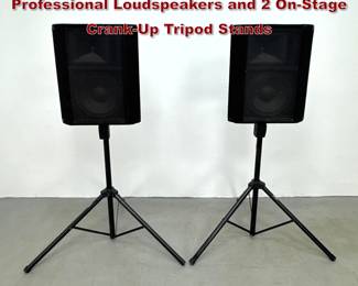 Lot 1167 Pair Seismic Audio SA12MX Professional Loudspeakers and 2 OnStage CrankUp Tripod Stands