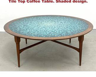 Lot 871 Edward Wormley Style Glass Mosaic Tile Top Coffee Table. Shaded design. 