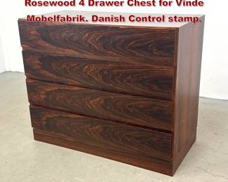 Lot 854 Arne Wahl Iversen Brazilian Rosewood 4 Drawer Chest for Vinde Mobelfabrik. Danish Control stamp.