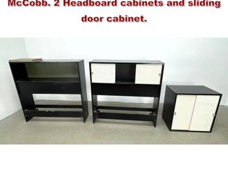 Lot 838 3pcs George Nelson and Paul McCobb. 2 Headboard cabinets and sliding door cabinet.