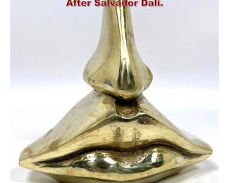 Lot 1118 600 Polished Brass Lips Sculpture After Salvador Dali. 