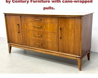 Lot 903 Vintage Walnut sideboard Credenza by Century Furniture with canewrapped pulls.