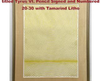 Lot 1210 Henry Pearson Color Lithograph titled Tyrus VI. Pencil Signed and Numbered 2030 with Tamarind Litho