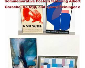 Lot 1230 4pcs Exhibition and Commemorative Posters featuring Albert Garache, De Stijl, and Lyonel Feininger c