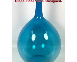 Lot 1061 Large Modernist Turquoise Blown Glass Floor Vase. Unsigned.