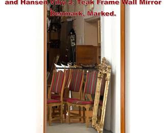 Lot 913 Vintage Danish Modern Pedersen and Hansen Viby J. Teak Frame Wall Mirror Denmark, Marked. 