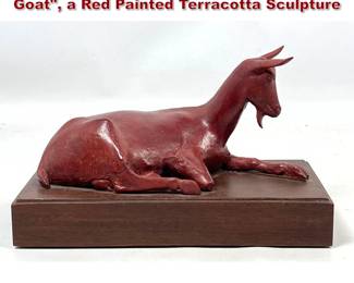 Lot 1062 J Stephen Lewis, 1946 Recumbent Goat, a Red Painted Terracotta Sculpture