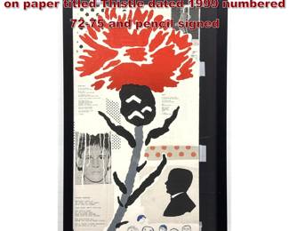 Lot 1181 Donald Baechler color lithograph on paper titled Thistle dated 1999 numbered 7275 and pencil signed