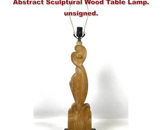 Lot 1103 Yasha Heifetz MidCentury Modern Abstract Sculptural Wood Table Lamp. unsigned.