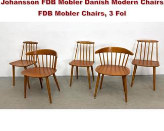 Lot 800 5pcs mcm Dining Chairs. Ejvind A. Johansson FDB Mobler Danish Modern Chairs FDB Mobler Chairs, 3 Fol