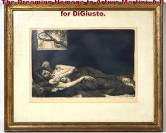 Lot 1146 David Bumbeck 66 Etching Print. The Dreaming Homage to Arturo Martini. A.P. for DiGiusto. 
