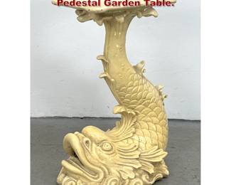 Lot 759 Decorative Resin Dolphin Form Pedestal Garden Table. 