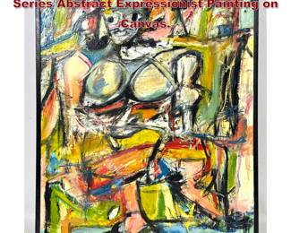 Lot 1216 Style of Willem de Kooning Woman Series Abstract Expressionist Painting on Canvas.