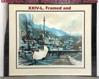 Lot 1179 Len Garon Midnight Moorings color lithograph. Pencil signed Artist Proof edition XXIVL. Framed and 