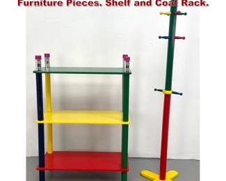 Lot 911 Two Pierre Sala Style Child s Pencil Furniture Pieces. Shelf and Coat Rack. 